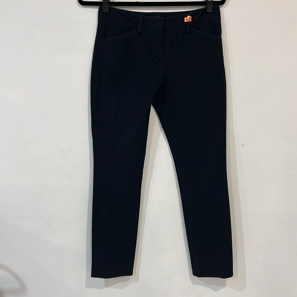 Theory Navy Blue Straight Leg Dress Pants Trousers size 4 - Picture 3 of 12